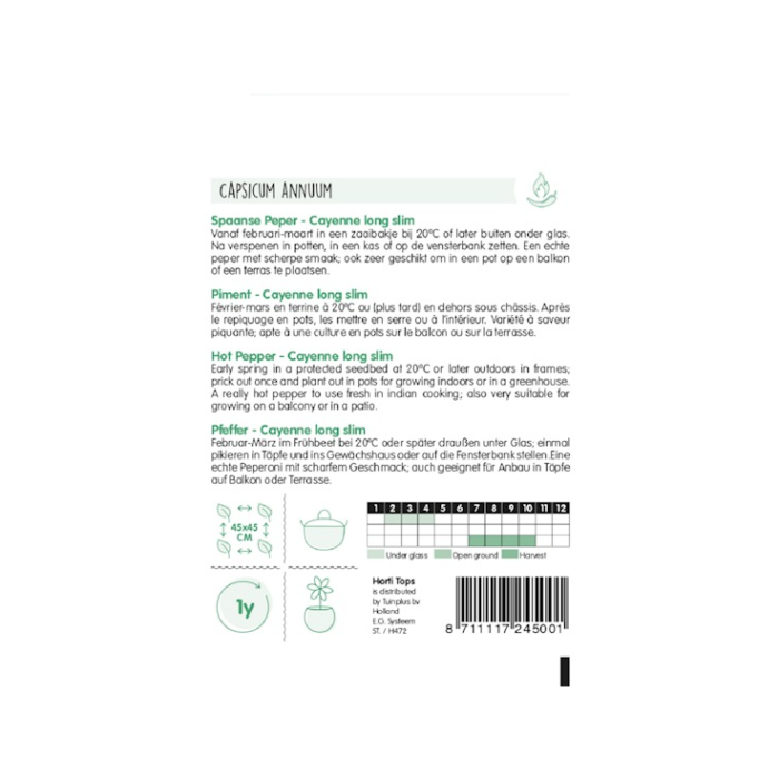 HT Peper Cayenne long slim, Spaanse lange rode - Afbeelding 2